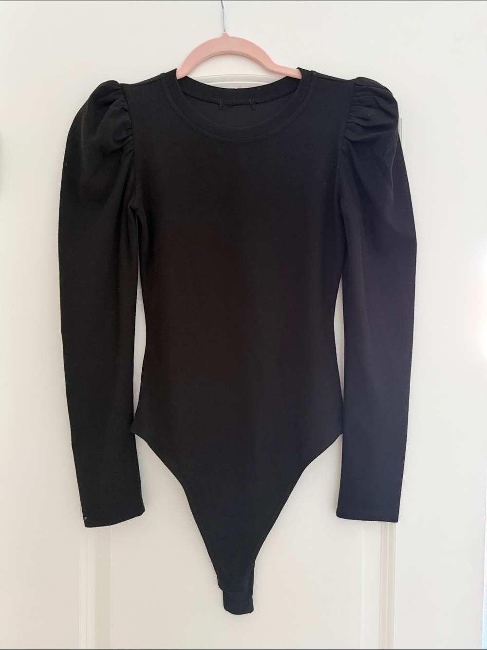 Black Puff Sleeve One-Piece Bodysuit